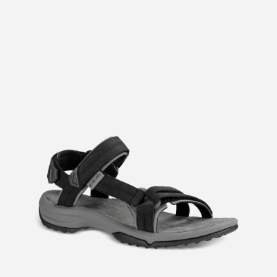 Teva Terra Fi Lite Leather Women's Black Hiking Sandals CA20166 Canada Clearance